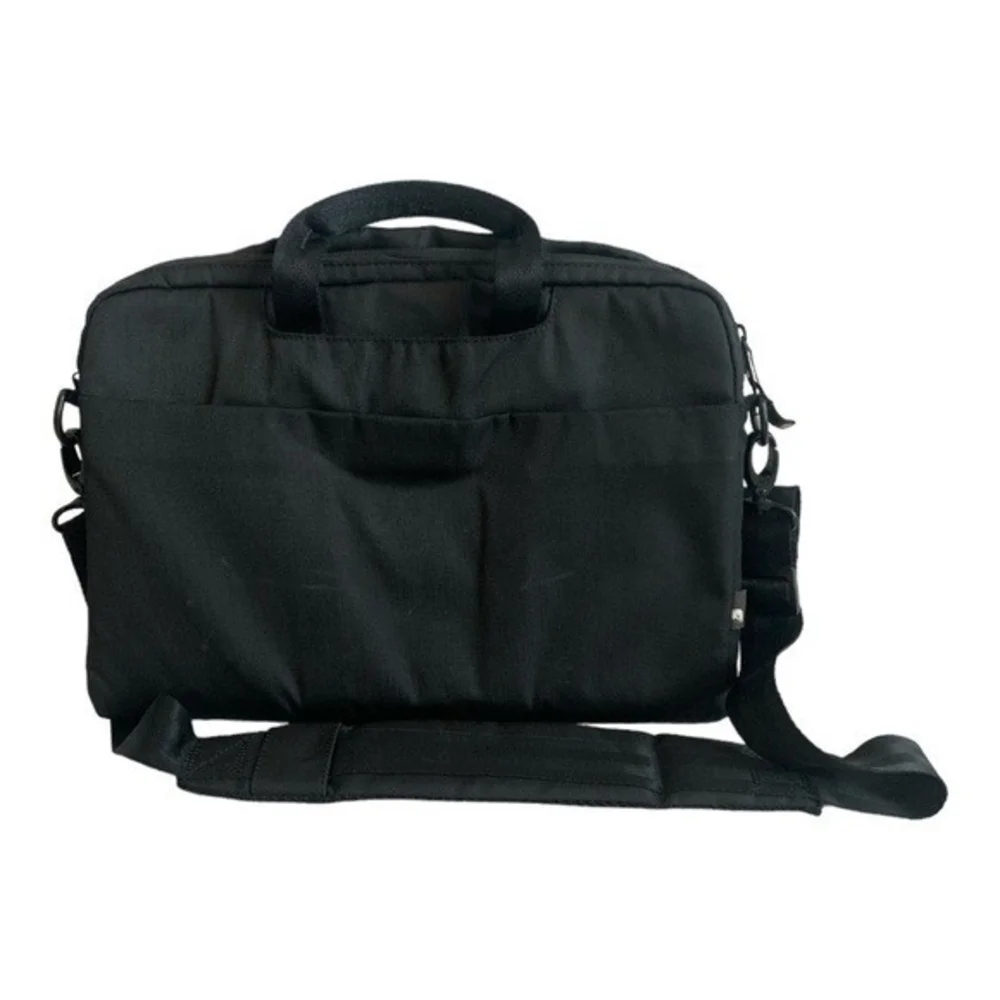 INCASE Black Canvas Laptop Briefcase Messenger Bag 14" Adjustable Strap Unisex - Picture 4 of 6